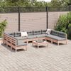 vidaXL Salon de jardin avec coussins 10 pcs bois massif sapin douglas