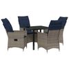 vidaXL Ensemble table et chaises 5 pc Gris Rotin PE