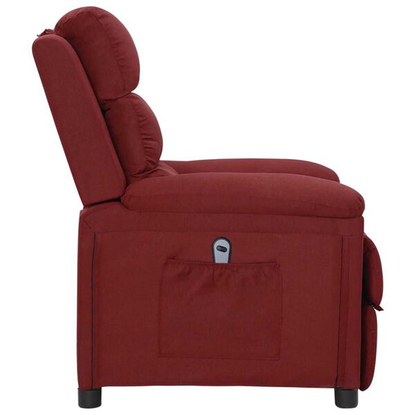 vidaXL Fauteuil inclinable &eacute;lectrique Rouge bordeaux Tissu