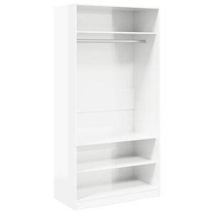 vidaXL Garde-robe Blanc brillant 100x50x200 cm Bois d'ing&eacute;nierie