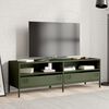 vidaXL Meuble TV vert olive 135x39x43,5 cm acier lamin&eacute; &agrave; froid