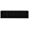 vidaXL Meubles TV 2 pcs Noir 142,5x35x36,5 cm Bois d'ing&eacute;nierie