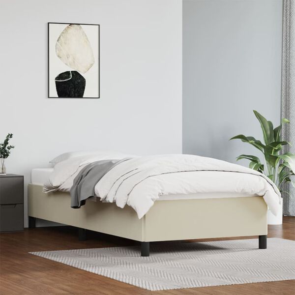 vidaXL Cadre de lit sans matelas cr&egrave;me 100x200 cm similicuir