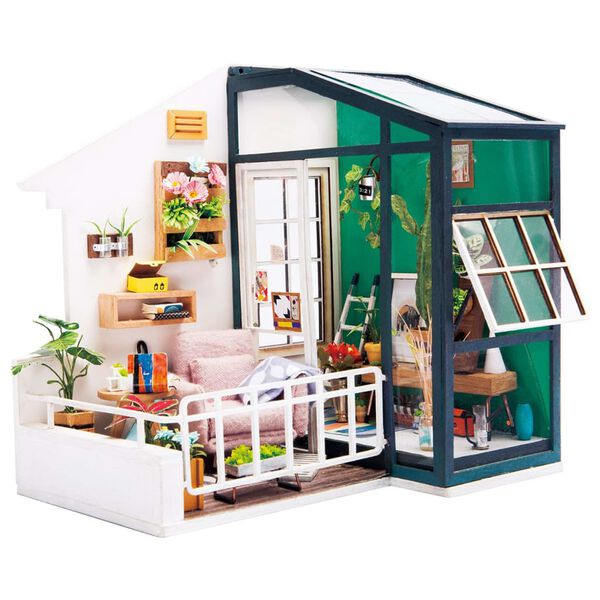 Robotime Kit miniature de bricolage Balcony Daydreaming avec LED