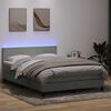 vidaXL Sommier &agrave; lattes de lit et matelas et LED gris clair 160x220cm velours