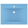 vidaXL Lavabo avec trou de robinet Bleu clair mat 60x46 cm C&eacute;ramique