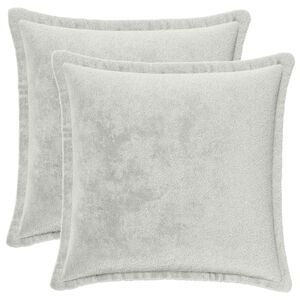 vidaXL Coussin de jet&eacute; 2 pc HOUTEN Gris clair 30 x 30 cm Flanelle