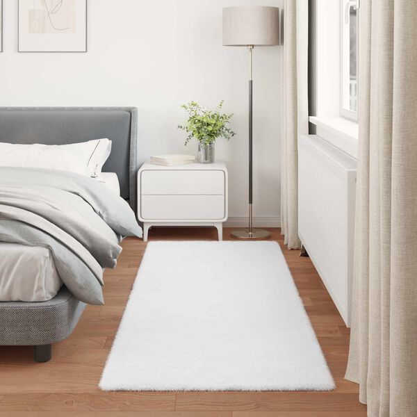 vidaXL Tapis en Fourrure Synth&eacute;tique de Lapin Olite Blanc 80 x 200 cm