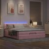 vidaXL Cadre de lit ottoman avec matelas rose 200x200 cm velours