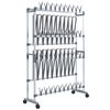 vidaXL &Eacute;tag&egrave;re &agrave; chaussures avec roulettes Argent&eacute; 89x27x120 cm