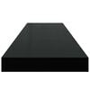 vidaXL &Eacute;tag&egrave;re murale flottante 2 pcs Noir brillant 90x23,5x3,8 cm MDF
