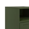 vidaXL Table de chevet vert olive 36x39x59 cm acier