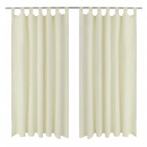 vidaXL 2 pcs Rideau &agrave; Passant Micro Satin Cr&egrave;me 140 x 245 cm