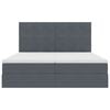 vidaXL Lit de Rangement avec matelas Gris fonc&eacute; 200 x 200 cm Velours
