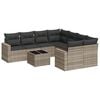 vidaXL Salon de jardin 9 pcs avec coussins gris clair r&eacute;sine tress&eacute;e