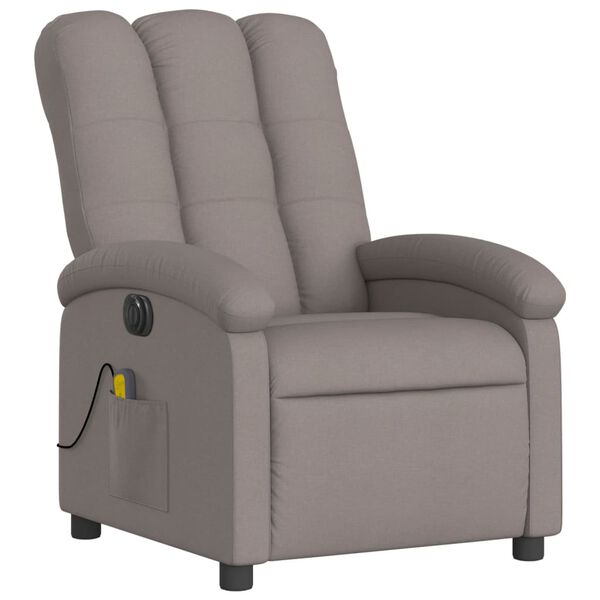 vidaXL Fauteuil de massage inclinable &eacute;lectrique Taupe Tissu
