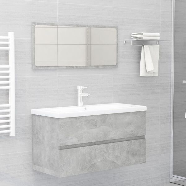 vidaXL Meubles de salle de bain gris b&eacute;ton bois d'ing&eacute;nierie