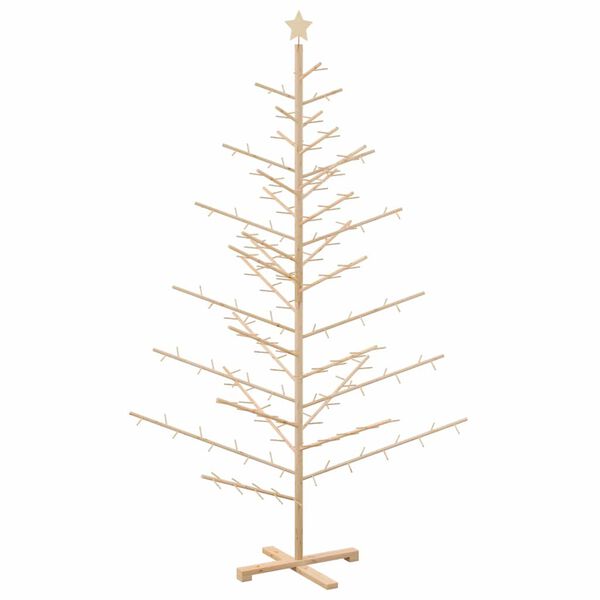 vidaXL Arbre de No&euml;l en bois Naturel 210 cm Bois massif en pin