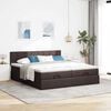 VidaXL Cadre de lit ottoman avec matelas marron fonc&eacute; 160x200 cm tissu
