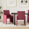 vidaXL Chaises de Salle &agrave; Manger avec Roues 2 pcs Bordeaux tissu