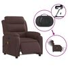 vidaXL Fauteuil de massage inclinable électrique Marron foncé Tissu