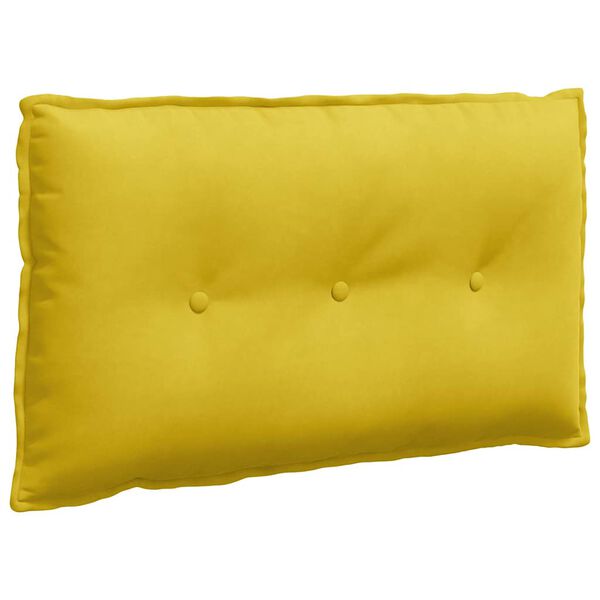vidaXL Coussin de Dos Jaune 80 x 50 cm Tissu en velours c&ocirc;tel&eacute;