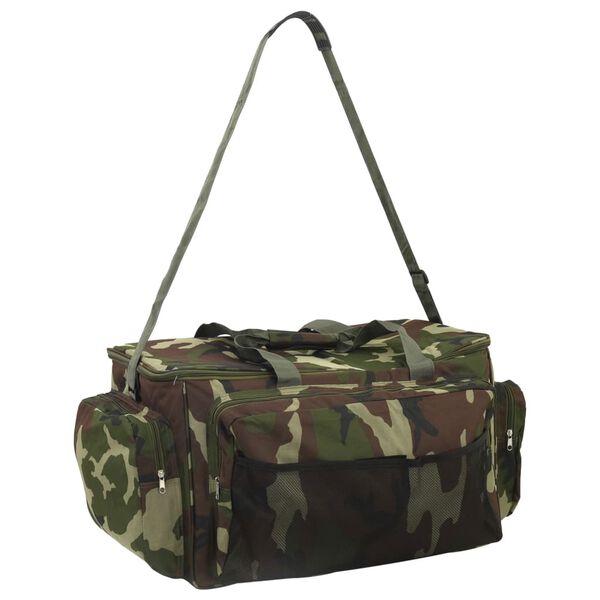 vidaXL Sac de p&ecirc;che imperm&eacute;able vert camouflage tissu oxford