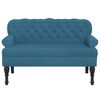 vidaXL Banc avec dossier bleu 119,5x64,5x75 cm velours