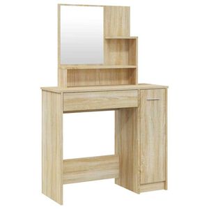 vidaXL Coiffeuse avec miroir ch&ecirc;ne sonoma 86,5x35x136 cm