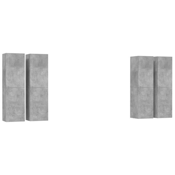 vidaXL Meubles TV 4 pcs Gris b&eacute;ton 30,5x30x110 cm Bois d'ing&eacute;nierie