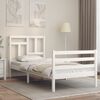 vidaXL Cadre de lit sans matelas blanc bois massif