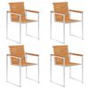 vidaXL Chaises de jardin lot de 4 Bois d'acacia solide et inox