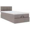 vidaXL Cadre de lit ottoman avec matelas taupe 90x190 cm tissu