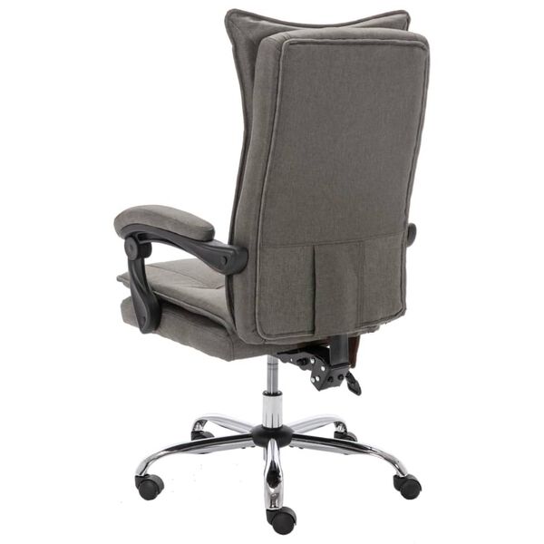 vidaXL Chaise de bureau de massage Gris Tissu