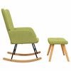 vidaXL Chaise &agrave; bascule avec tabouret Vert Tissu