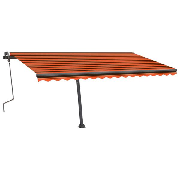 vidaXL Auvent manuel r&eacute;tractable avec LED 400x300 cm Orange et marron