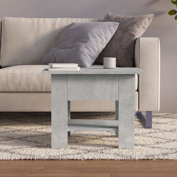 vidaXL Table basse gris b&eacute;ton 55x55x42 cm bois d'ing&eacute;nierie
