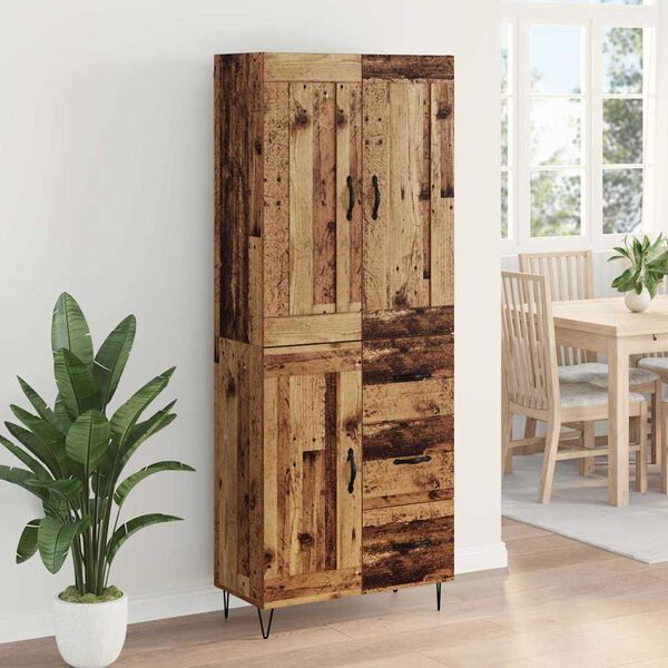 vidaXL Haut Armoire Bois Ancien 69,5 x 34 x 180 cm Bois d'ing&eacute;nierie