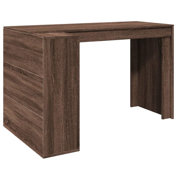 vidaXL Bureau chêne marron 123,5x73,5x75 cm bois d'ingénierie