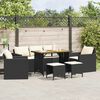 vidaXL Salon de jardin 6 pcs avec coussins noir résine tressée