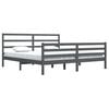 vidaXL Cadre de lit sans matelas bois massif de pin gris 200x200 cm