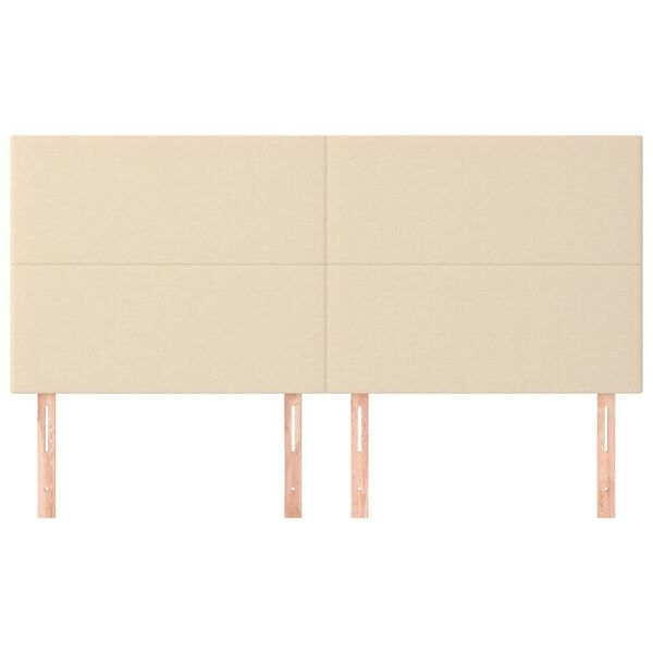 vidaXL T&ecirc;te de lit Cr&egrave;me 200x5x118/128 cm Tissu