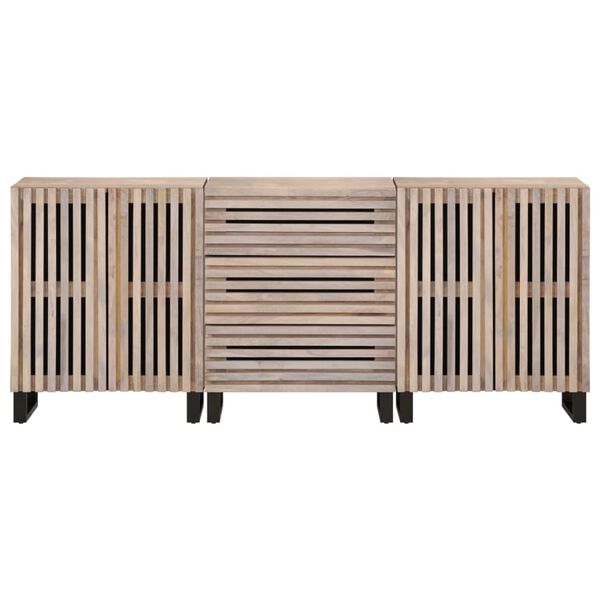 vidaXL Buffets 3 pcs 60x34x75 cm bois massif de manguier