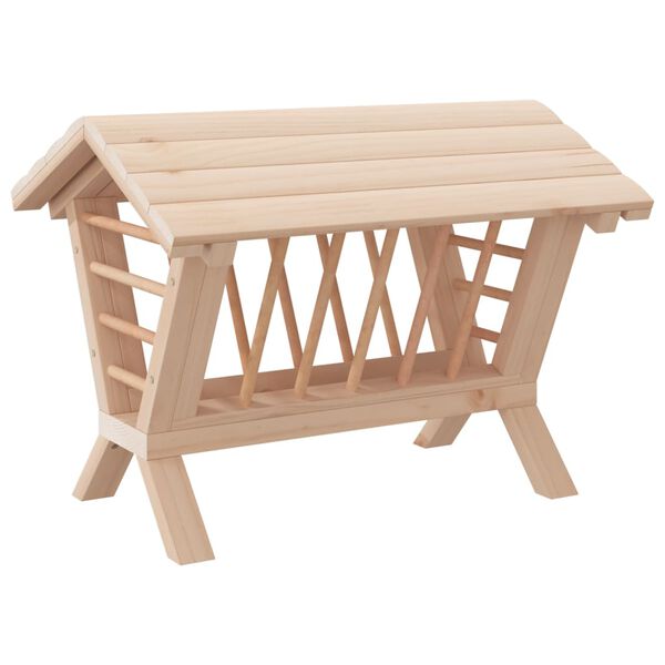 vidaXL Mangeoire &agrave; foin pour lapins 44x33x33 cm bois massif de sapin