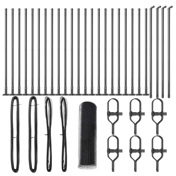 vidaXL Poteau de cl&ocirc;ture. Gris 50 x 0,4 m (maillage de 13 mm)