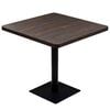 vidaXL Table de bistro MDF et acier Carr&eacute; 80 x 80 x 75 cm Fr&ecirc;ne fonc&eacute;