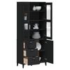 vidaXL Buffet VIKEN noir 80x40x190 cm bois massif de pin
