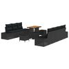 vidaXL Ensemble de canap&eacute; de jardin 10 pc Noir polyrotin