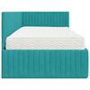 vidaXL Cadre de lit d'angle avec matelas 2 pcs Turquoise Velours
