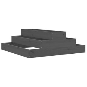 vidaXL Jardini&egrave;re Gris 80x80x27 cm Bois massif de pin